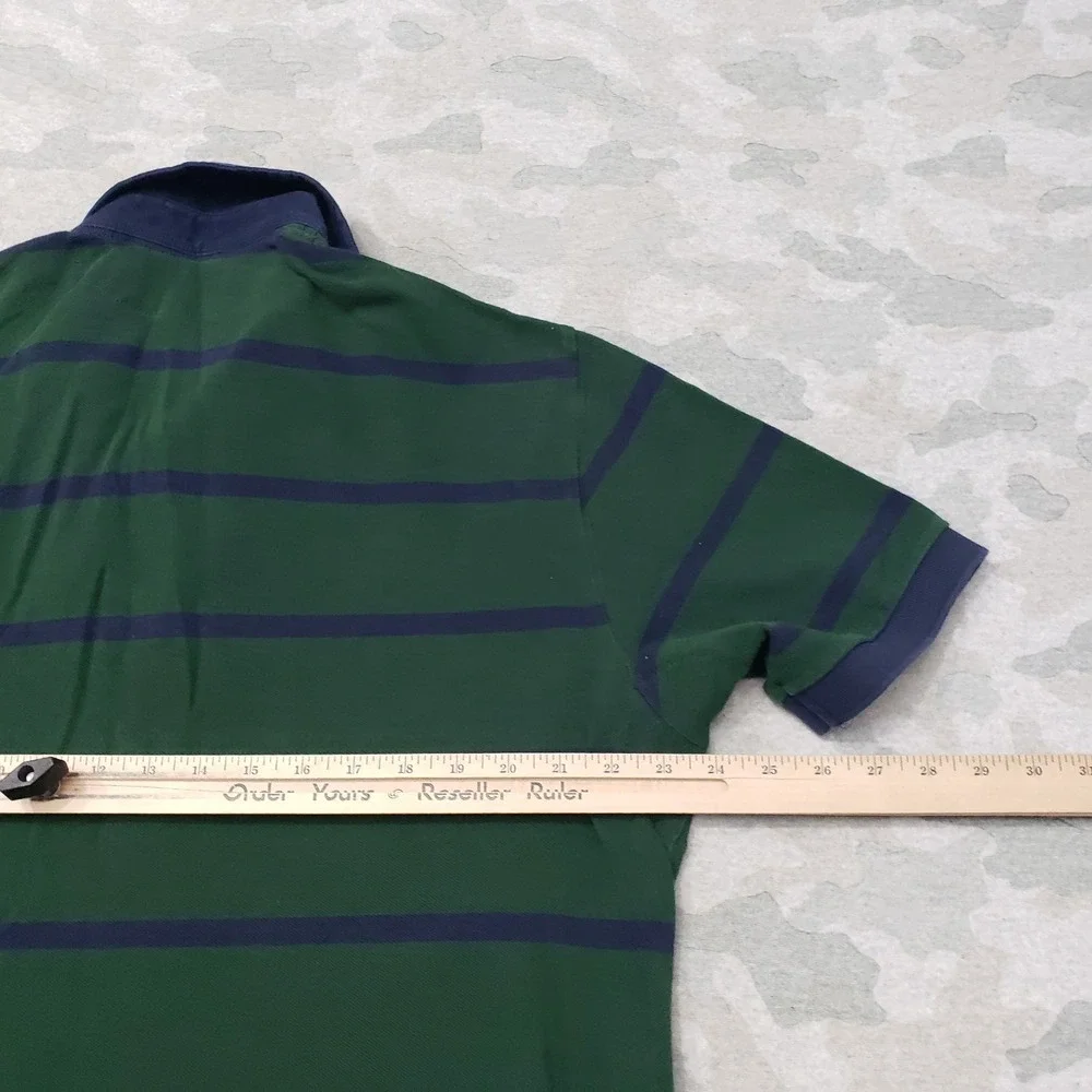 Polo Ralph Lauren Polo Shirt Mens XL‎ Green Short Sleeve Striped Preppy Academia